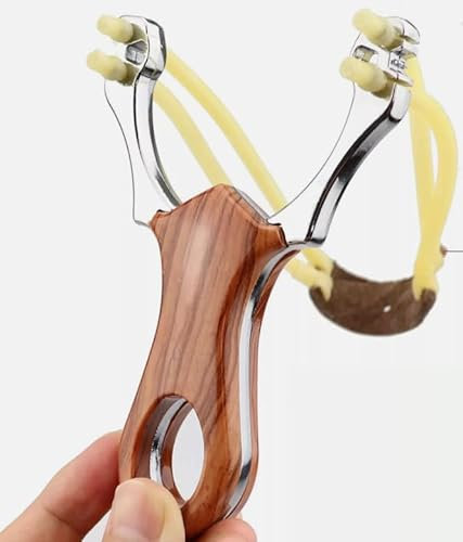 FFT Slingshot Profesional Hunting Catapults Aluminium Alloy Slingshot with Rubber Bands (WOOD)