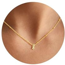 TINGN Gold Kette mit Buchstaben, 14K Vergoldet Gold Buchstaben L Anhänger Kette Halskette Damen Namenskette Personalisierte Initial Ketten für Damen Mädchen Geschenke für Frauen Mädchen Beste Freundin