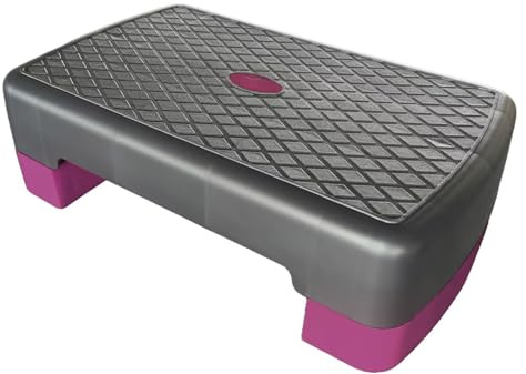 dzqad Aerobic Steppbrett, Steppbrett Höhenverstellbar, stepper aerobic steppbretts, 45 cm Rutschfeste Sportausrüstung Für Cardio Training, Indoor Workouts Im Home, Rosa