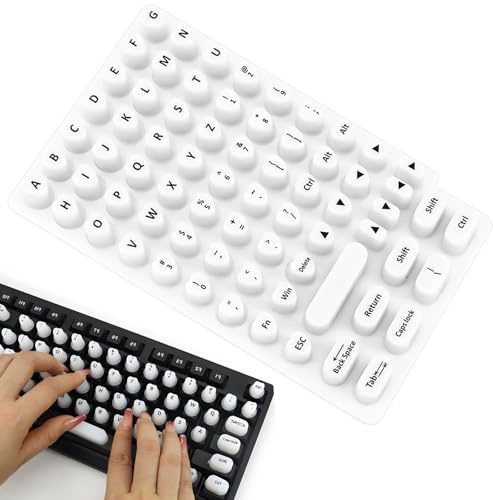 70 Stück High-Point-Tastaturaufkleber mit Buchstaben, Lange Nagel-Tastaturaufkleber, Blasenbuchstabenaufkleber für Frauen, Büroartikel, Gaming-Mädchen