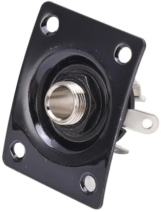 Metal Square Guitar Jack Plate, Black Output Jack for Telecaster Electric