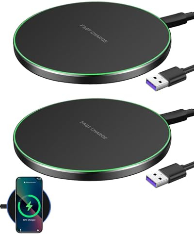 35W Induktives Ladegerät 2er Pack, Wireless Charger Induktive Ladestation | kompatibel mit iPhone 17/16/15/14/13/12 Serie,für Samsung S25 Ultra/S24+/S23 FE Google Pixel 9/8 Pro,Qi-fähig