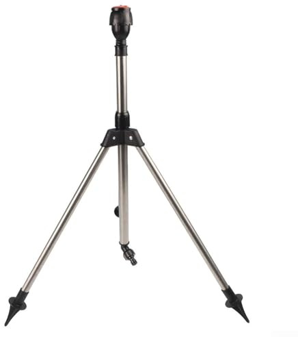 Shophubio Automatischer rotierender Sprinkler mit Stativ für Garten, 360 Grad Rasensprüher, höhenverstellbarer Sprinkler, Edelstahl & ABS rotierende Wasserdüse