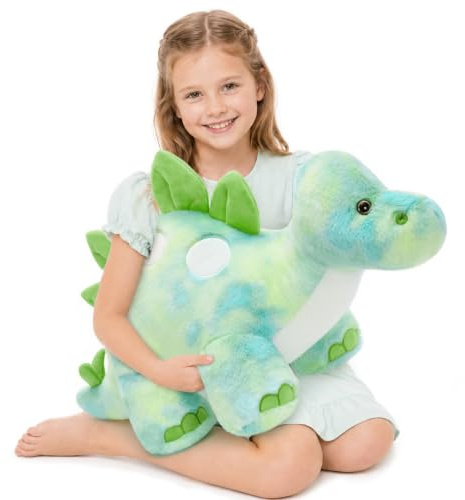 MaoGoLan 80cm lang Dino Kuscheltier XXL, weich riesen Plüschdino Dinosaur stofftier plüschtier, Stegosaurus Kuscheltier Kinder Geburtstag Weihnachten Geschenk