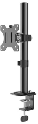 Hama Monitorhalterung 1 Monitor, 13-35 mit Kabelmanagement, 360° drehbar | Monitorhalterung schwarz, Monitorhalter schwenkbar/neigbar/höhenverstellbar, abnehmbare VESA Platte, ergonomisch Arbeiten
