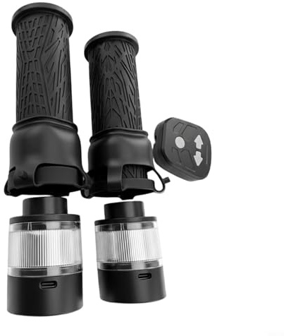 Hoppipola E-Scooter Lenker Set mit Blinklicht und Signalhorn, Verstellbare RGB Beleuchtung, USB-C Ladeanschluss, Sicherer Halt für 21 bis 22mm Rohre, Inklusive Fernbedienung