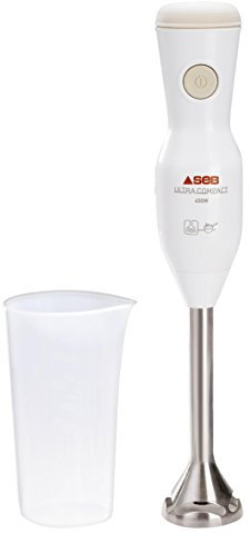 Seb HB4071S1 Pied Mixeur Plongeant Ultra Compact Soupe Velouté Compote Potage Milkshake Verre Doseur 800ml 450W Blanc