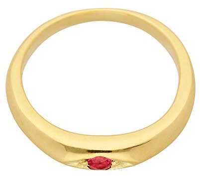 Gold Anhänger Taufring 14 k 585 Gelbgold mit Rubin Ø 1.01 cm