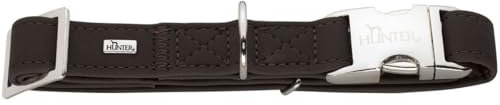 HUNTER SOFTIE ALU-STRONG Hundehalsung, Hundehalsband, Kunstleder, Aluminium Klickverschluss, M, braun