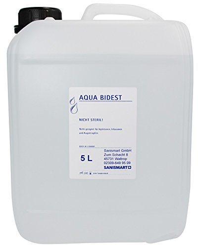 4 x 5 L Aqua Bidest | Bidestilliertes Wasser mit erhöhter Reinheit | Für Labor, Medizin & Technik | Nicht steril