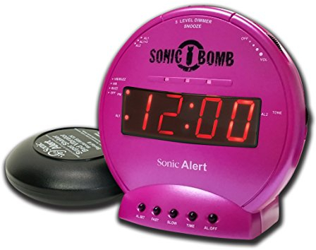 Geemarc Telecom S.A SBB500SSP-I Sonic Bomb, Vibrationswecker, Kunststoff, Plastik, Metal, Pink, One Size