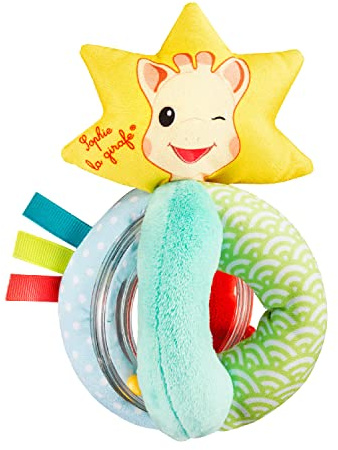 Sophie la Girafe Hochet Doux et Moelleux Multi-Anneaux Bébé Dès 3 Mois | Billes entrechoquées | couleurs vives et contrastées | textures variées à explorer | jouet d'éveil sensoriel | idée cadeau