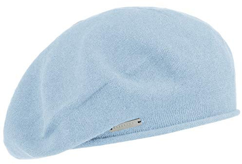 Seeberger Rollrand Baskenmütze Damenmütze Sommermütze Mütze Baske Damenbaske Damen/Kinder - Indoormütze Sommer Frühling-Sommer - One Size hellblau