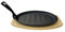 Chabrias Ltd Sizzle Platter Cast Iron, Oval, with Light Wood Undertray & Handle