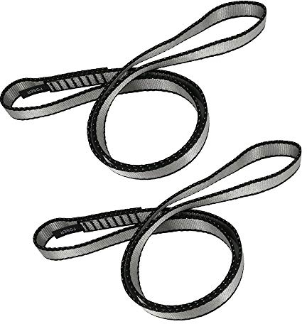 FOSER 18mm Nylon-Schlingenläufer, hochfestes Nylon Seil, zum Yoga-Hängematte, Wandern, Erstellen von Ankersystemen, Downhill (Gray(2pcs), 120cm/48in)
