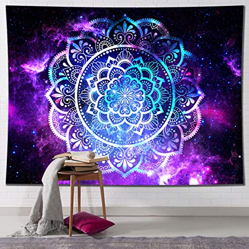 Sosolong Astronauten Wandteppich, Mond Tapisserie, Mandala Wandteppich,Geeignet für Raumdekoration, Wanddekorationskunst (Mandala, 200CM*150CM)
