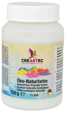 CREARTEC - Öko-Naturfarbe Rot - 150g - Kasein-basierte Pulverfarbe - Künstlerqualität mit hoher Deckkraft - für kreative Projekte auf Papiermaché, Modelliergewebe, Holz & mehr - Made in Germany
