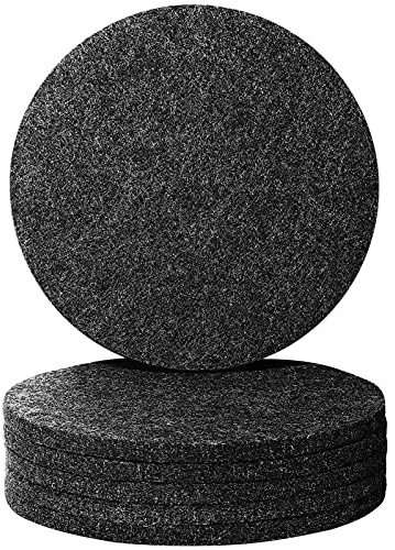 Urbanstrive 6 PCS Coasters, Eco-Friendly 100% Biodegradable Absorbent Felt Coasters for Drinks Bar Home, 4 Inch (Black Round)