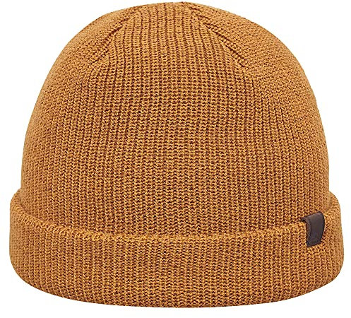 Sterkowski Salty Dog Strickmütze | 100% Merinowolle Beanie für Herren und Frauen | Wintermütze Merino Fisherman Fahrrad Sport Warm Skimütze Arbeitsmütze Wollmütze Hiking Universelle Größe Gelb