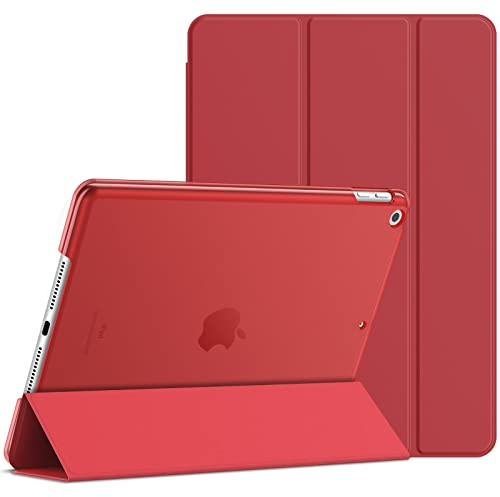 JETech Custodia per iPad 10,2 Pollici, 2021/2020/2019 Modello, 9/8/7 Generazione, Cover con Auto Svegliati/Sonno (Rosso)