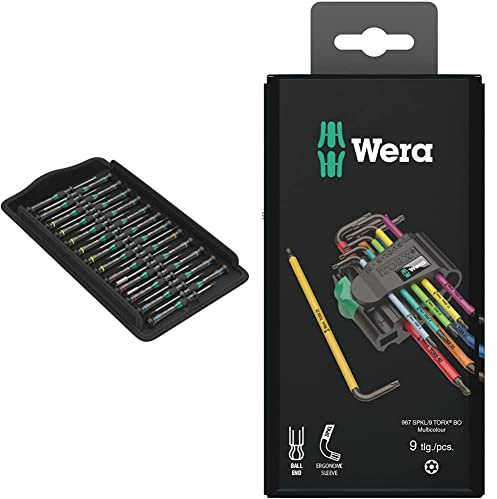 Wera 05134000001 Kraftform Micro Big Pack 1 Screwdriver Set & 967SPKL/9BO Multicolour TX-key set, TX8 - TX40, 9pc, 05073599001
