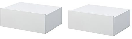 HOMCOM Set 2 Comodini Sospesi per Camera, Comodini Moderni con Fissaggio a Parete, in Legno Bianco, 40x30x15cm