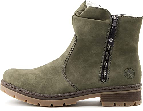 Rieker Y7461, Stivali Corti Donna, Verde, 40 EU