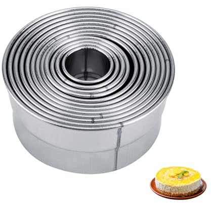 12 PièCes Mini Emporte-PièCe Rond Cannelé Ensemble Emporte-PièCes En Acier Inoxydable Cercle Emporte-PièCes Anneau Scone Cutter Pour PâTisserie Beignet muffins, scones, beignets,Fondant, Biscuit