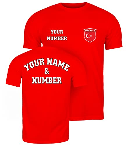 Fussball Trikot Herren | Personalisiertes Türkei 2026 T Shirt mit eigenem Namen und Nummer