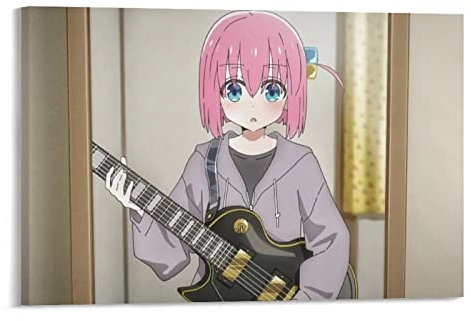 Bocchi The Rock! Poster, Anime-Poster, Bilddruck, Leinwand, Poster, Wandfarbe, Kunst, Poster, Dekoration, moderne Heimkunstwerke, 60 x 90 cm
