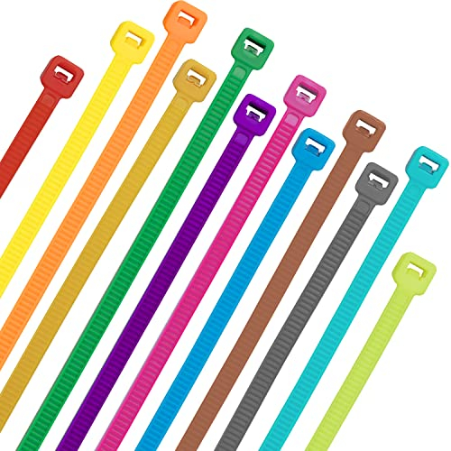 XINGO 1200 fascette colorate da giardino, 30,5 cm, 22,7 kg, in nylon autobloccante multicolore per marcatura di gambe di polli o forniture di ghirlande in rete Deco
