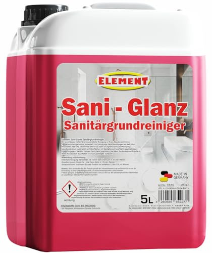 Sanitärreiniger 5 Liter Sani-Glanz Fliesenreiniger Konzentrat Entkalker Badreiniger WC Reiniger Kalk Reiniger