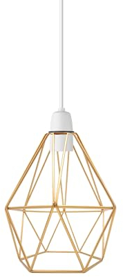 LEDSone Metalldrahtkäfig-Lampenschirm, Vintage-Industrie-Käfig-Kronleuchter-Lampenschirm, Wandleuchte, Decken-Pendelleuchten-Set für Hotel-Boutique-Outlet-Bühne (Gold Typ 2)