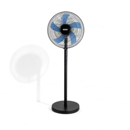 SOGO Ventilador de Pie 2 en 1 50 W de Alto Rendimiento - Ventilador Potente y Silencioso con 5 Aspas y 3 Velocidades - Bajo Consumo - Ventilador Portátil de Pie para Hogar - Ajustable 90-125 cm