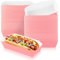 Yeaqee Hot Dog Tray, 100 Pcs 7 Disposable Paper Plate, Waterproof & Grease Resistant, Cardboard, Pink, for Parties, Carnivals, Dinner, Cookouts