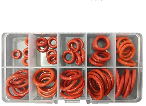 Silikon O-Ring Dichtring Rot VMQ CS 1/1.5/2.0/2.4/3.1 O-Ring Sanitär Dichtungen Ölbeständig Hochtemperatur-Oring Kit-rot 3,1mm (1Set)