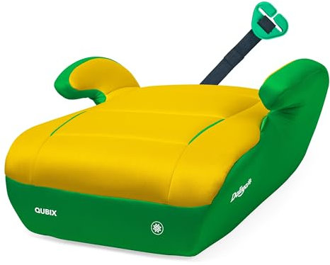 Daliya® QUBIX Kindersitzerhöhung | i-SIZE NORM ECE R129 | 125 bis 150 cm | Gurtfix | waschbar | Autositz | Autokindersitz | Kindersitz | Sitzerhöhung (Grün - Gelb)