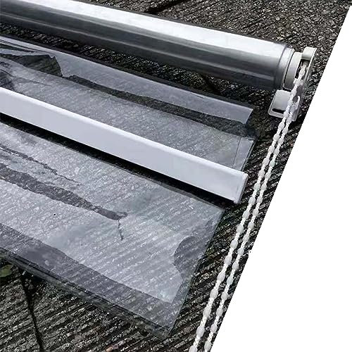 Zlovne Cortina a Prueba de Lluvia,Persiana Enrollable Transparente,Estor Enrollable para Balcón Jardín Patio,Toldo Vertical Prueba de Polvo a Protección UV Estores Enrollables (W110xH150cm/W43 xH59)