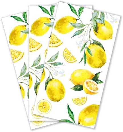 Zelten 2-Lagen 20 Count farbigen Papier Hostess Servietten Shabby Chic Servietten für Hochzeit Abendessen Tea Party Dekoration E(Lemons, 1)