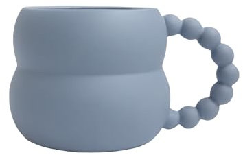Personalisierte Keramik-Kaffeetasse, umweltfreundliche Tassen mit drehbarem Kugelgriff, kreativer süßer Milchbecher, geeignet for Geburtstagsgeschenke (Color : Blue)