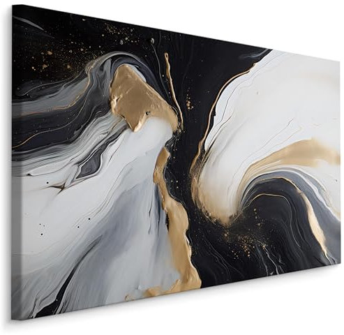 Muralo - Leinwandbild Aufhängefertig mit Abstraktion-Motiv - Bild für Wohnzimmer, Schlafzimmer, Büro, Restaurant - Wandbild Wanddeko Modern Vintage Glamour Loft Stil - Br.30cm x Hö.20cm