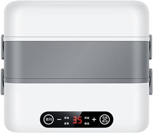 Scaldavivande Elettrico, Bento Box Riscaldato for Adulti, Lunch Box Autoriscaldante a 2 Strati, Scaldavivande for Viaggi Scolastici, Home Office, Come Cuocitore for Uova a Vapore e Mini Cuociriso