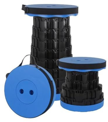 Rshuhx Sgabello Pieghevole Portatile, Adulto Sedia Pieghevole, Sgabello da Campeggio, Sgabello Leggero Retrattile per Barbecue All'aperto Sgabello da Pesca Carico Massimo 460lbs/210kg(Blu)