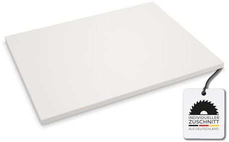 Hausfux Tischplatte nach Maß - 1,9 cm Starke Spanplatte mit ABS-Kante - individueller Zuschnitt - Made in Germany (ICY White, 200 x 60 cm)
