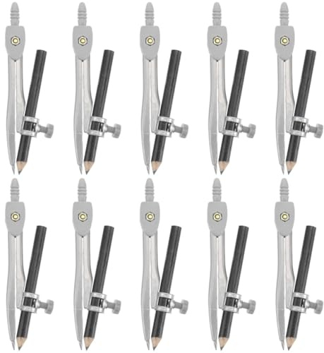 NUOBESTY Compas Professionnel En Métal Compas De Précision Pour Géométrie Avec Porte-Crayon Et Crayon Boîtier De Rangement Inclus Pour Dessin Et Rédaction En Mathématiques Étudiants Et Bureau