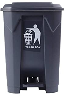 QINGANGS Bote De Basura Al Aire Libre, Papelera De Pedal Grueso De Múltiples Colores Campus Park Factory Bote De Basura Multifunción Bote De Basura Comercial Bote De Basura Interior/Exterior,Gris,68L