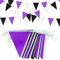 YUHGENWI Wimpelkette, 66 Fuß, 52 Stück, wasserdicht, dreieckige Flaggen, wiederverwendbar, Wimpel, lila, schwarz, weiß, Wimpel, Banner für Party-Banner, Party-Dekorationen, Geburtstag, Garten