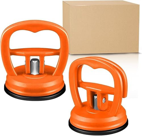 ALASMOYER Beulenzieher Auto, 2 StüCk Beulen Reparaturset Auto,FüR die Reparatur Von Autodellen, Glas, Bildschirm, Fliesen und Das Bewegen Von GegenstäNden,Orange