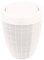 Addis Faux Hessian Round Swing Lid Plastic Bathroom Bedroom Home Office Bin, 5 litre capacity, Calico Cream