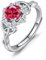 OHAYOO Keltischer Ring Damen 925 Sterling Silber Frauen Juli Geburtsstein Ringe Verstellbar Zirkonia Schmuck für Damen Mädchen Freundin Mama Tochter